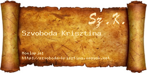Szvoboda Krisztina névjegykártya