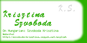 krisztina szvoboda business card